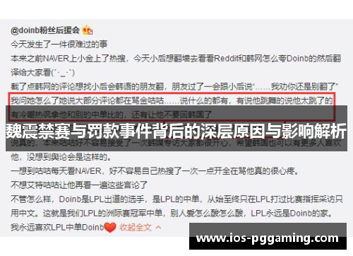 魏震禁赛与罚款事件背后的深层原因与影响解析